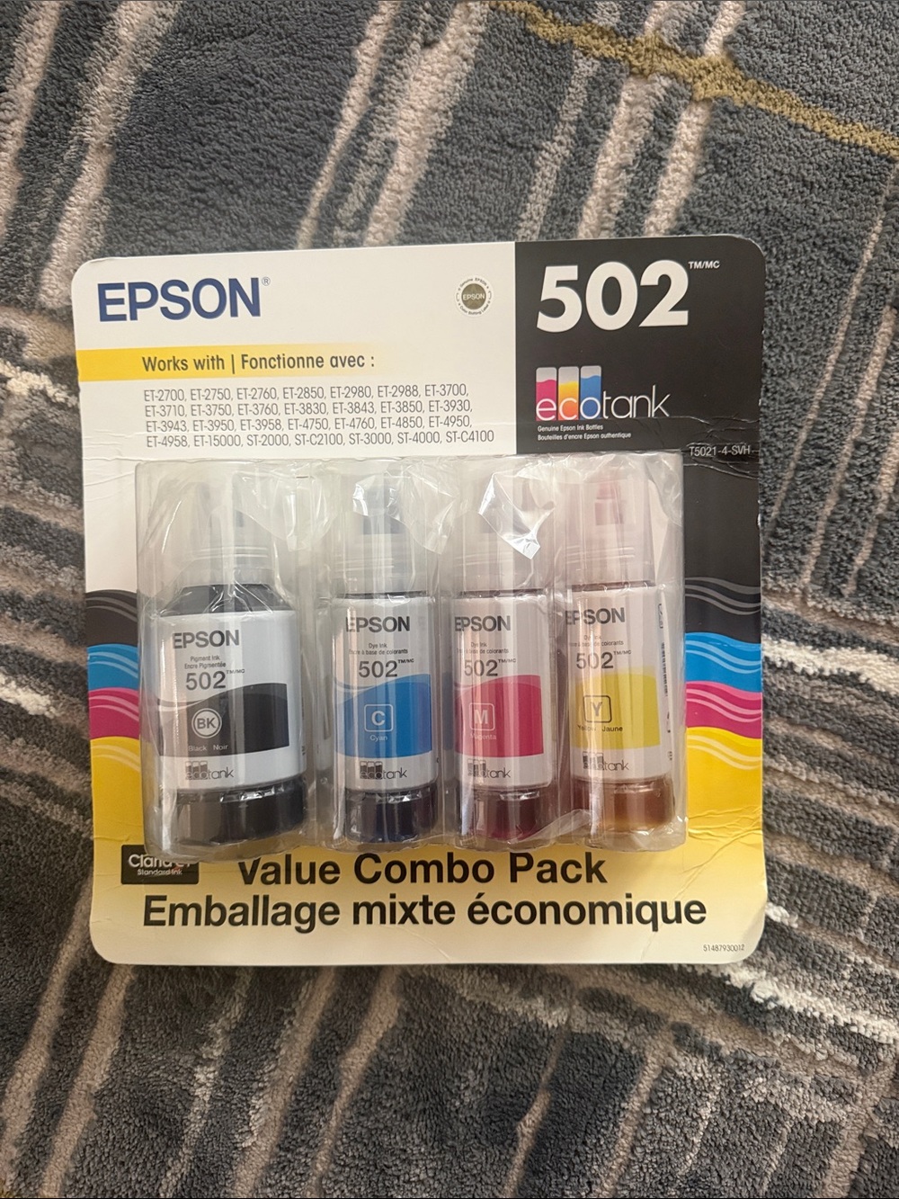 Genuine Epson 502 Ink Bottles - 4 Pack Value Combo Pack
